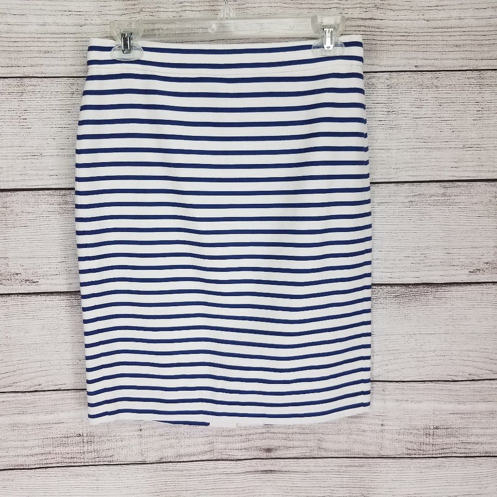 Striped Blue & White Pencil Skirt